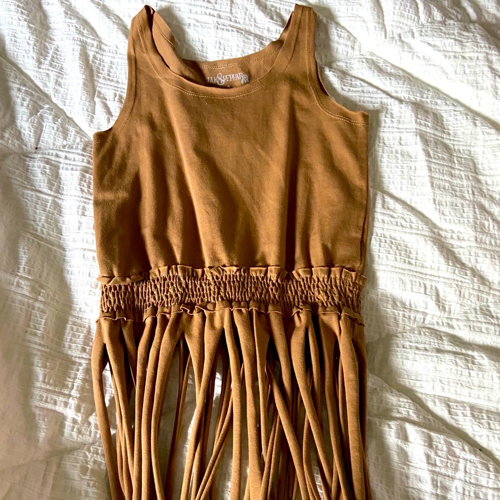 Girls fringe crop tank top